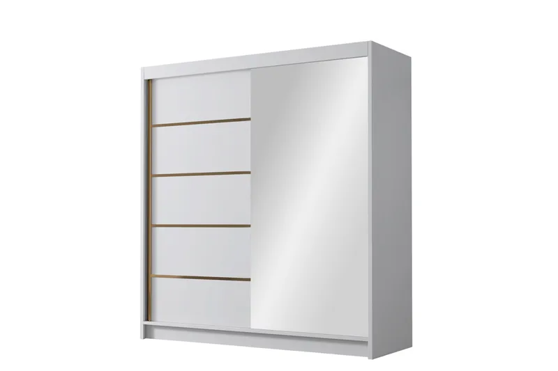 Chavez Garderob med Spegel 180x215 cm, Vit