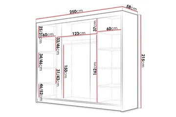 Cinerea Garderob 250x215 cm - Svart - Förvaring - Sko- & klädförvaring - Garderober & garderobssystem