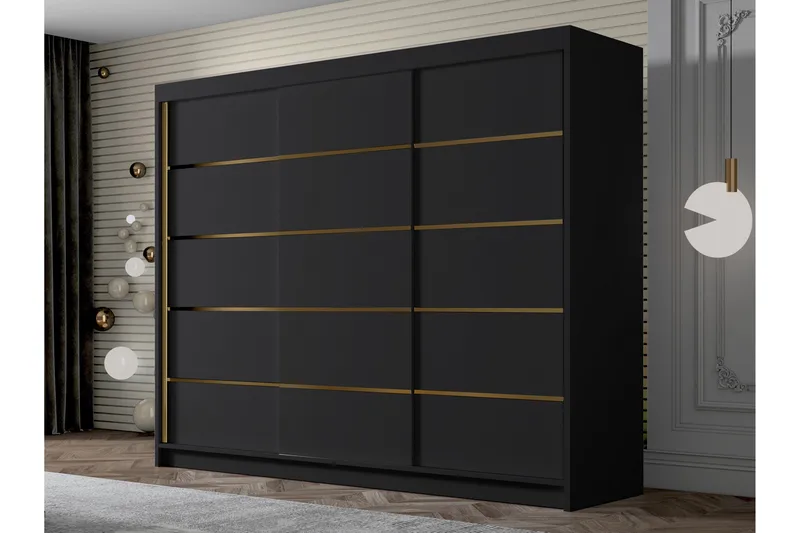 Cinerea Garderob 250x215 cm - Svart - Förvaring - Sko- & klädförvaring - Garderober & garderobssystem