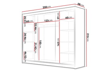 Cinerea Garderob 250x215 cm - Svart/Vit - Förvaring - Sko- & klädförvaring - Garderober & garderobssystem