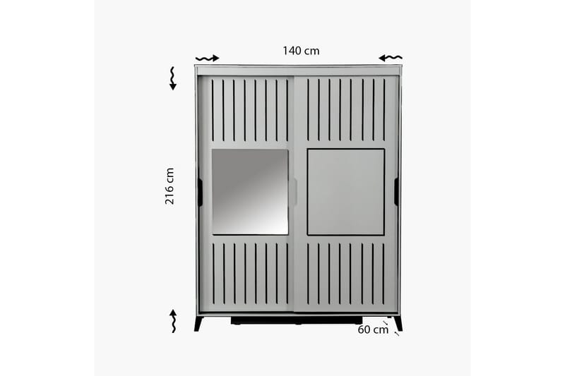 Comfortale Garderob 140 - Vit - Förvaring - Sko- & klädförvaring - Garderober & garderobssystem