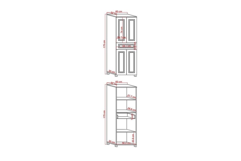 Comfortale Garderob 60x175 cm - Svart/Mörkfärgat trä - Förvaring - Sko- & klädförvaring - Garderober & garderobssystem