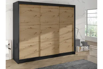 Cyria Garderob 200x215 cm - Brun/Svart - Förvaring - Sko- & klädförvaring - Garderober & garderobssystem
