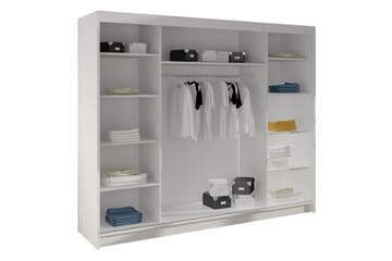 Cyria Garderob 200x215 cm - Brun/Vit - Förvaring - Sko- & klädförvaring - Garderober & garderobssystem