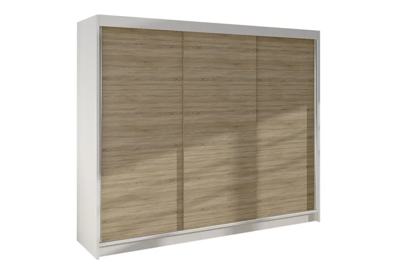 Cyria Garderob 200x215 cm, Brun/Vit