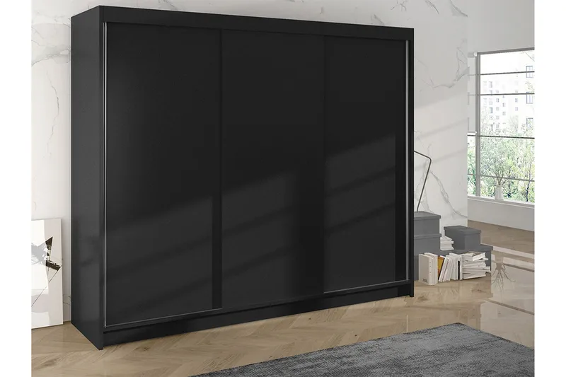Cyria Garderob 200x215 cm - Svart - Förvaring - Sko- & klädförvaring - Garderober & garderobssystem