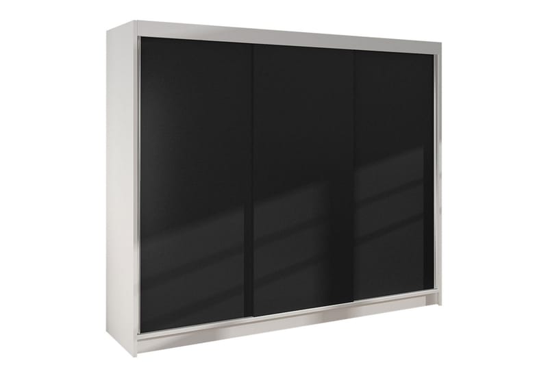 Cyria Garderob 200x215 cm, Svart/Vit