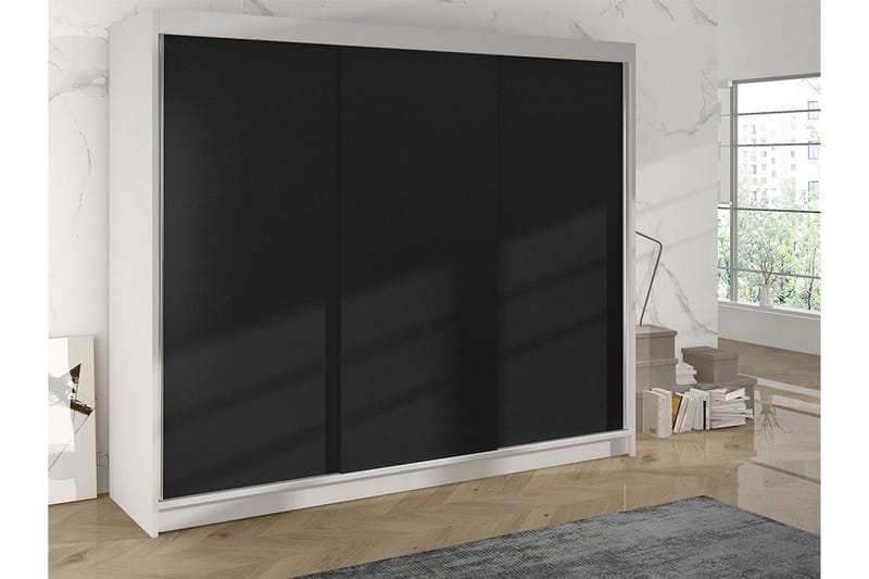Cyria Garderob 200x215 cm - Svart/Vit - Förvaring - Sko- & klädförvaring - Garderober & garderobssystem