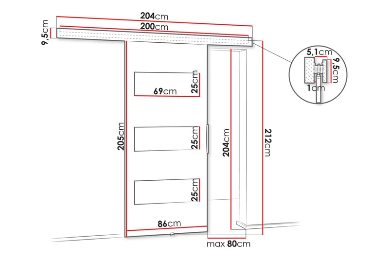 Doncaster Skjutdörr - Vit/Svart - Förvaring - Sko- & klädförvaring - Garderober & garderobssystem