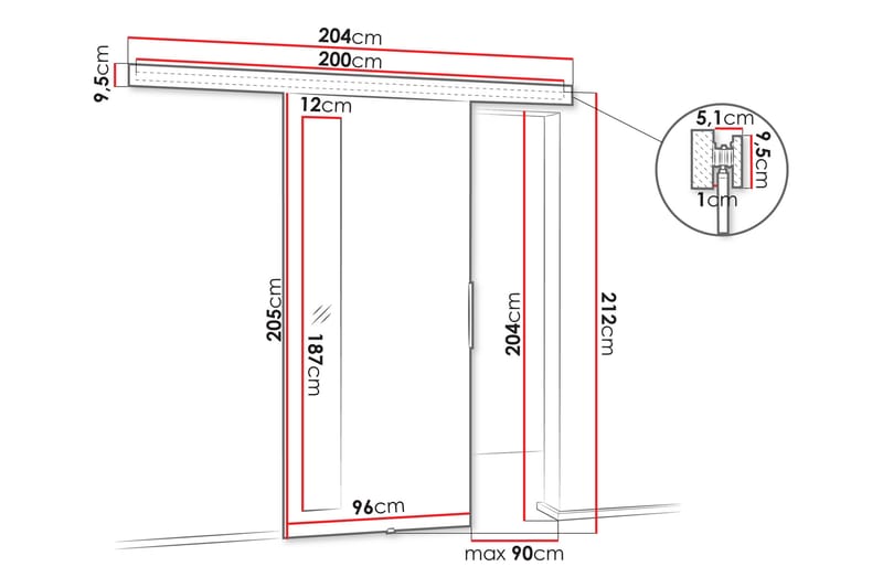 Doncaster Skjutdörr - Vit/Svart - Förvaring - Sko- & klädförvaring - Garderober & garderobssystem
