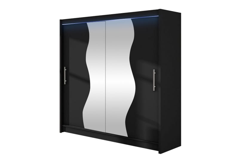 Dravon Garderob m. Spegel 180x215 cm, Svart