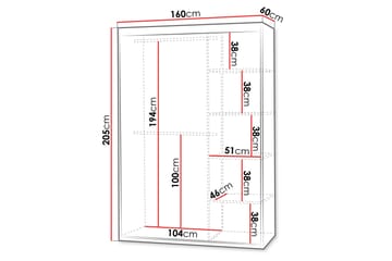 Duets Garderob m. Spegel 160x205 cm - Vit - Förvaring - Sko- & klädförvaring - Garderober & garderobssystem