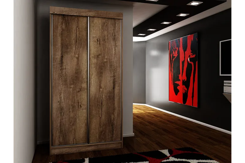 Dunkra Garderob 100x200 cm - Brun - Förvaring - Sko- & klädförvaring - Garderober & garderobssystem