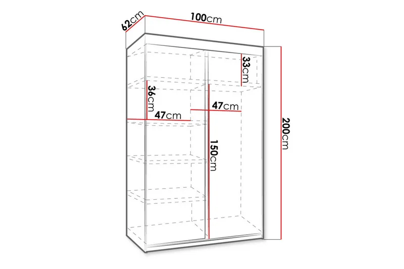 Dunkra Garderob LED-belysning Blå 100 cm - Sonomaek - Förvaring - Sko- & klädförvaring - Garderober & garderobssystem
