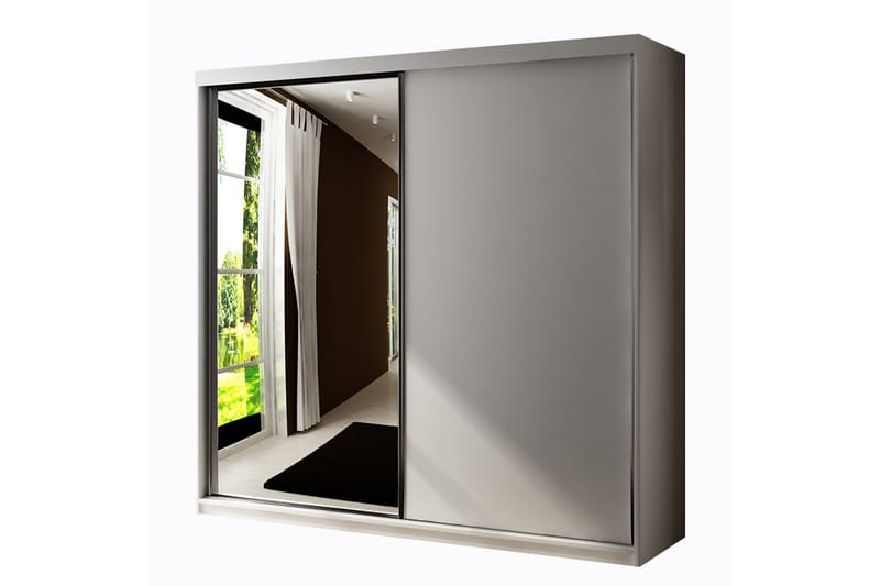 Dunkra Garderob m. Spegel 200x200 cm - Beige - Förvaring - Sko- & klädförvaring - Garderober & garderobssystem