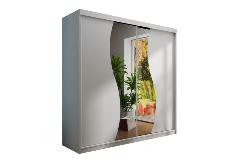 Dunkra Garderob m. Spegel 200x200 cm - Vit - Förvaring - Sko- & klädförvaring - Garderober & garderobssystem