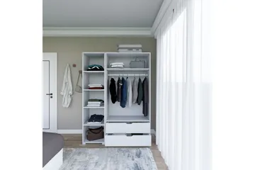 Durusu Garderob 130x183 cm - Vit - Förvaring - Sko- & klädförvaring - Garderober & garderobssystem