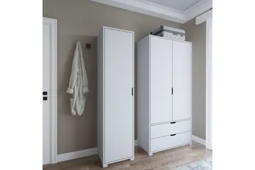 Durusu Garderob 130x183 cm - Vit - Förvaring - Sko- & klädförvaring - Garderober & garderobssystem