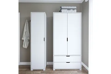 Durusu Garderob 130x183 cm - Vit - Förvaring - Sko- & klädförvaring - Garderober & garderobssystem
