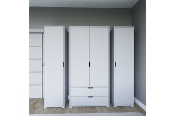 Durusu Garderob 170x183 cm - Mattvit - Förvaring - Sko- & klädförvaring - Garderober & garderobssystem