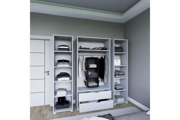 Durusu Garderob 170x183 cm - Mattvit - Förvaring - Sko- & klädförvaring - Garderober & garderobssystem