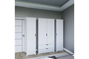 Durusu Garderob 170x183 cm - Mattvit - Förvaring - Sko- & klädförvaring - Garderober & garderobssystem
