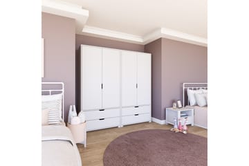 Durusu Garderob 180x183 cm - Mattvit - Förvaring - Sko- & klädförvaring - Garderober & garderobssystem