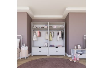 Durusu Garderob 180x183 cm - Mattvit - Förvaring - Sko- & klädförvaring - Garderober & garderobssystem