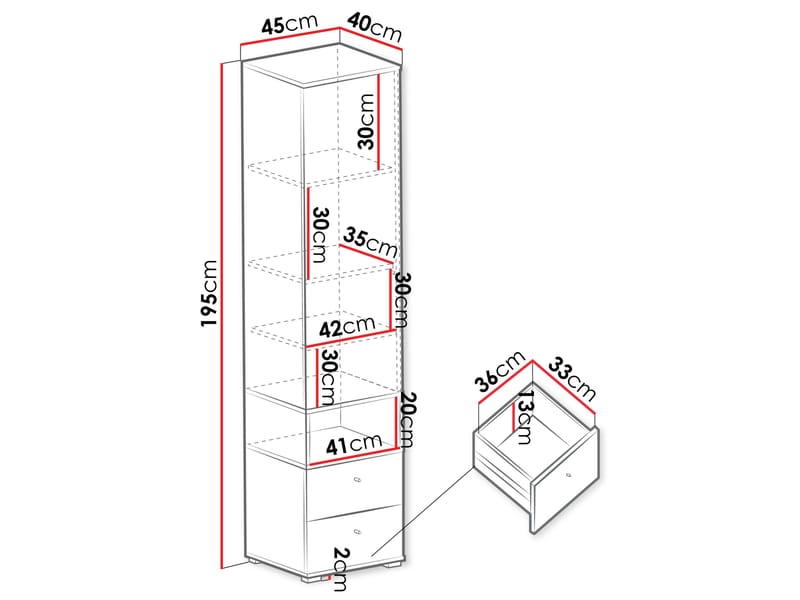 Edson Garderob 45 cm - Förvaring - Sko- & klädförvaring - Garderober & garderobssystem
