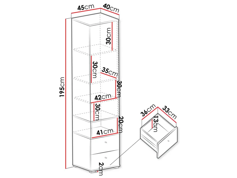 Edson Garderob 45 cm - Förvaring - Sko- & klädförvaring - Garderober & garderobssystem