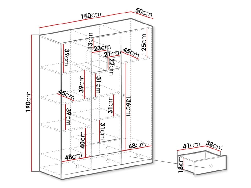 Elvaren Garderob 150 cm - Förvaring - Sko- & klädförvaring - Garderober & garderobssystem