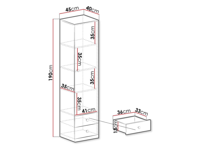 Elvaren Garderob 45 cm - Förvaring - Sko- & klädförvaring - Garderober & garderobssystem