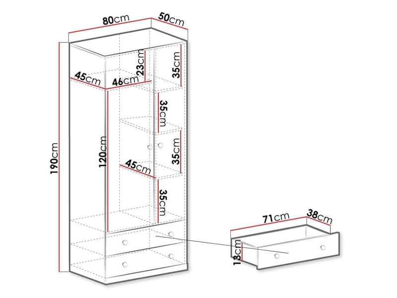 Elvaren Garderob 80 cm - Förvaring - Sko- & klädförvaring - Garderober & garderobssystem