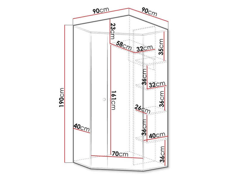 Elvaren Garderob 90 cm - Förvaring - Sko- & klädförvaring - Garderober & garderobssystem