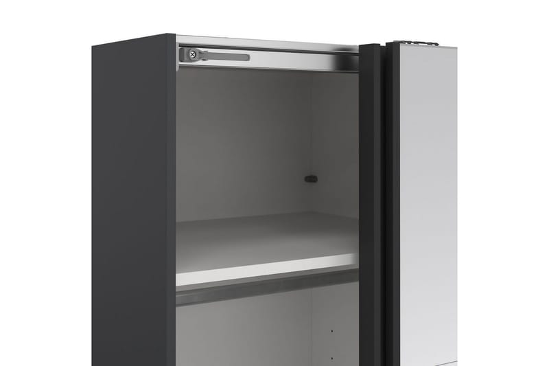 Elvos Garderob med Spegel 139x220 cm - Svart - Förvaring - Sko- & klädförvaring - Garderober & garderobssystem