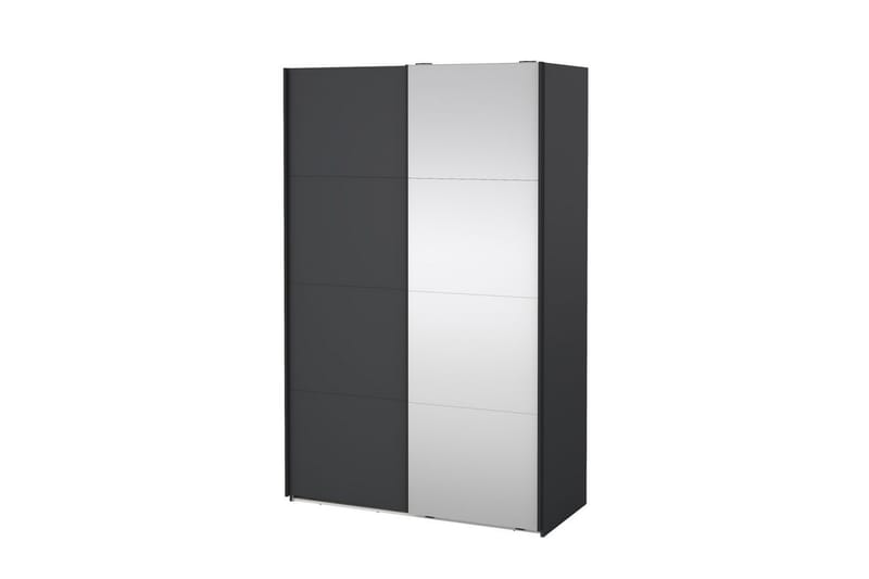 Elvos Garderob med Spegel 139x220 cm - Svart - Förvaring - Sko- & klädförvaring - Garderober & garderobssystem