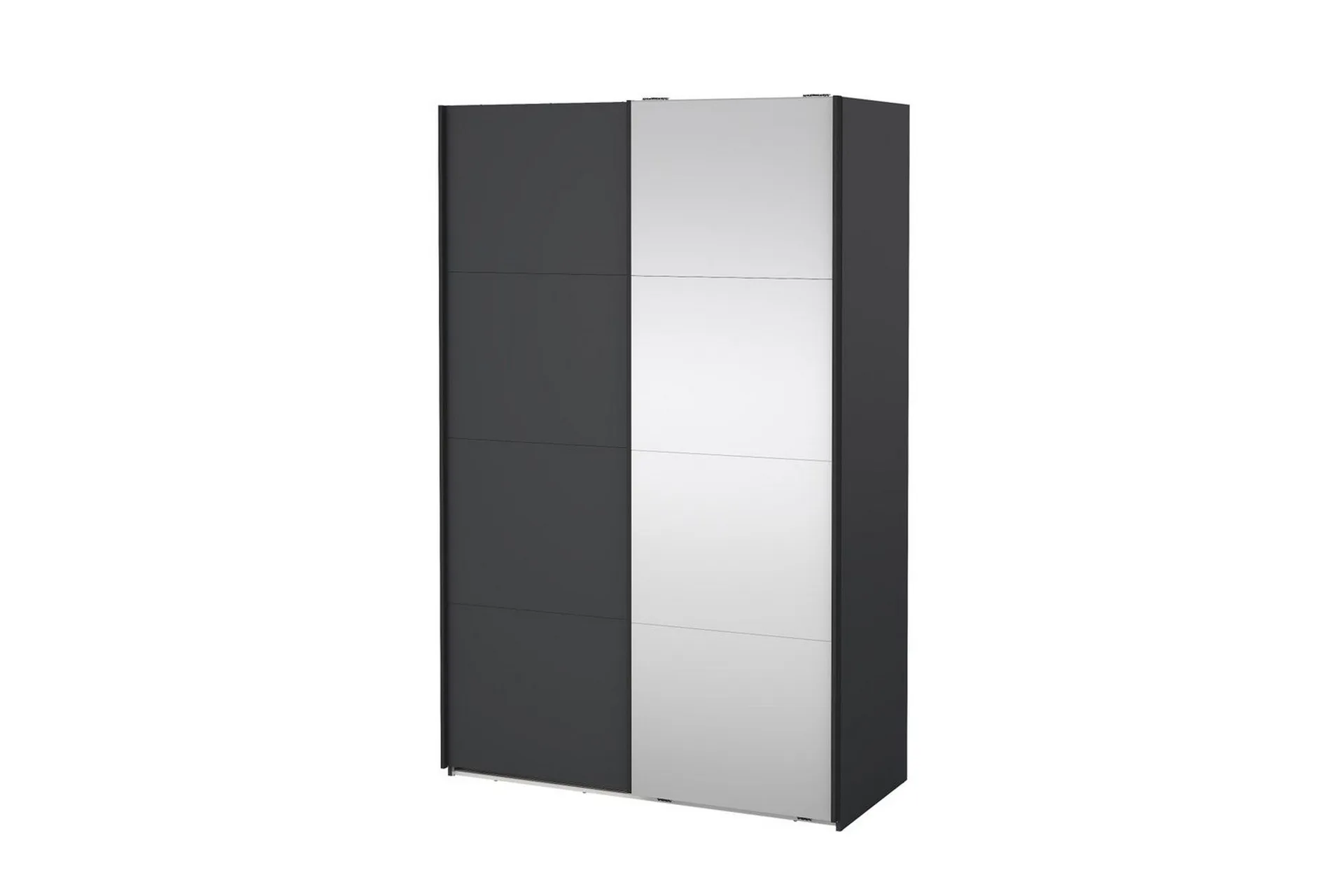 elvos garderob med spegel 139x220 cm - svart