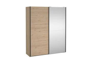Elvos Garderob med Spegel 179x220 cm - Natur - Förvaring - Sko- & klädförvaring - Garderober & garderobssystem