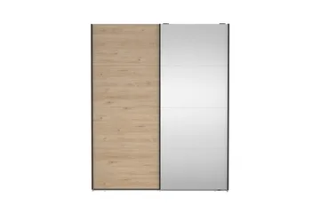 Elvos Garderob med Spegel 179x220 cm - Natur - Förvaring - Sko- & klädförvaring - Garderober & garderobssystem