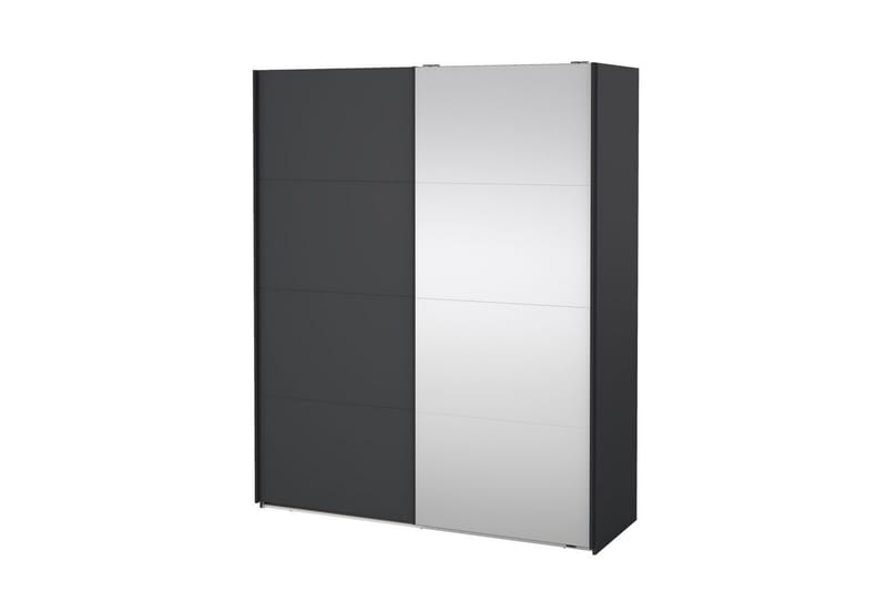 Elvos Garderob med Spegel 179x220 cm - Svart - Förvaring - Sko- & klädförvaring - Garderober & garderobssystem