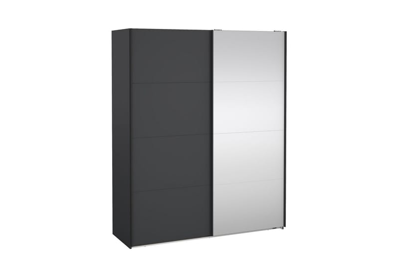 Elvos Garderob med Spegel 179x220 cm - Svart - Förvaring - Sko- & klädförvaring - Garderober & garderobssystem
