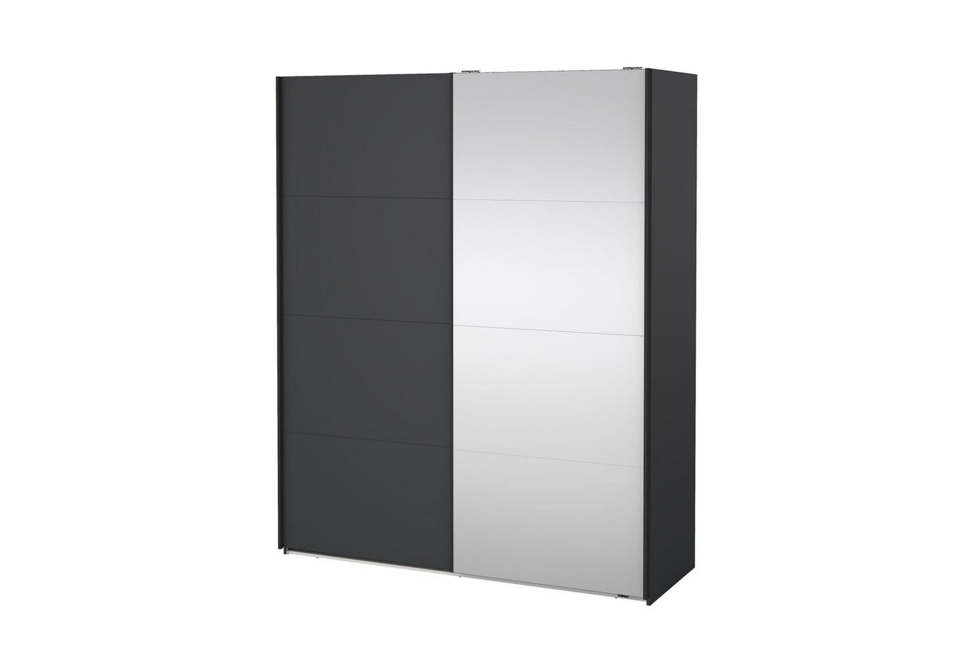 elvos garderob med spegel 179x220 cm - svart