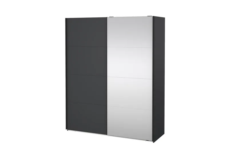 Elvos Garderob med Spegel 179x220 cm, Svart