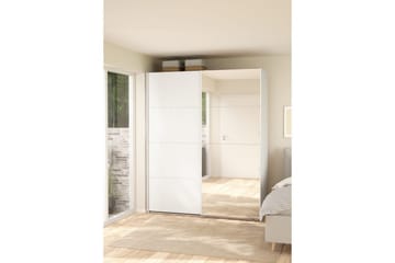 Elvos Garderob med Spegel 179x220 cm - Vit - Förvaring - Sko- & klädförvaring - Garderober & garderobssystem