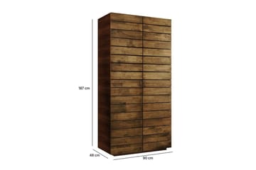 Elvric Garderob 90x187 cm - Brun - Förvaring - Sko- & klädförvaring - Garderober & garderobssystem