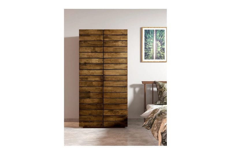 Elvric Garderob 90x187 cm - Brun - Förvaring - Sko- & klädförvaring - Garderober & garderobssystem