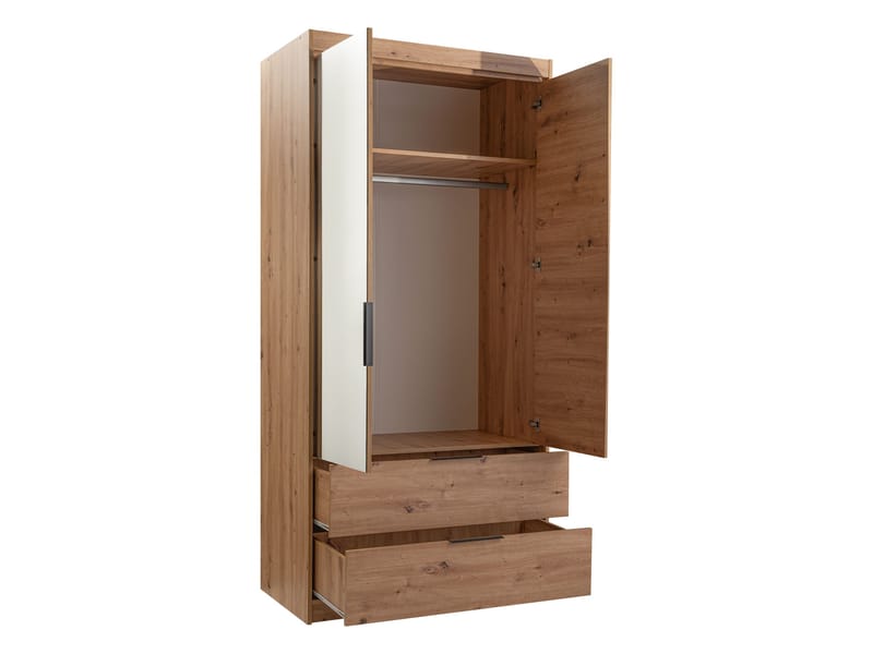 Elvyn Garderob med Spegel 103x213 cm - Brun - Förvaring - Sko- & klädförvaring - Garderober & garderobssystem