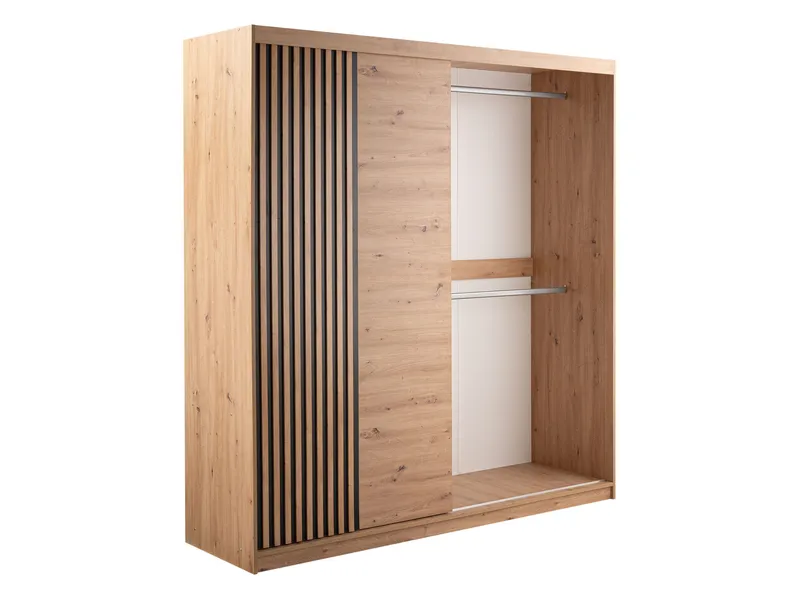 Elvyn Garderob med Spegel 203x213 cm - Brun - Förvaring - Sko- & klädförvaring - Garderober & garderobssystem