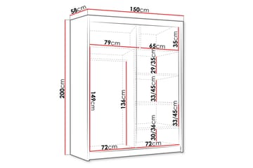Emet Garderob 150x200 cm - Beige - Förvaring - Sko- & klädförvaring - Garderober & garderobssystem