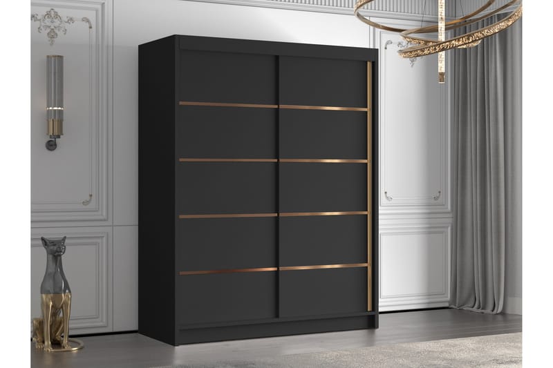 Emet Garderob 150x200 cm Svart - Förvaring - Sko- & klädförvaring - Garderober & garderobssystem
